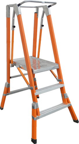 Safety platform ladder